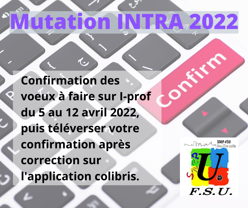 Calendrier Mutation Intra 2023 Informations Générales – Snep-Fsu Aix Marseille